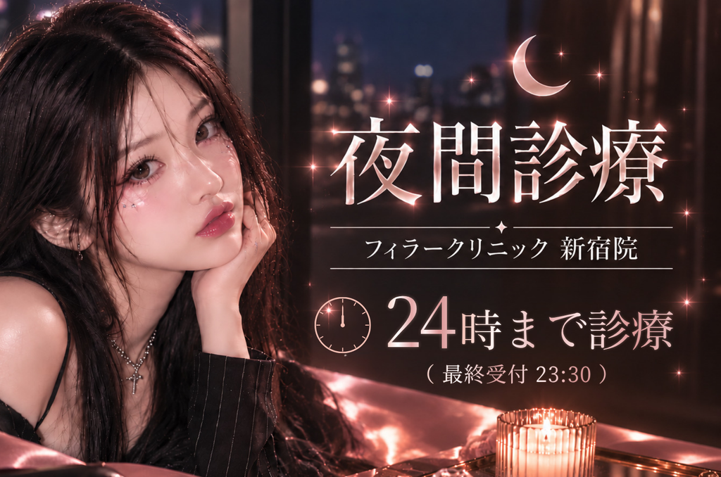夜間診療 フィラークリニック新宿院 24時まで診療（最終受付23：30）